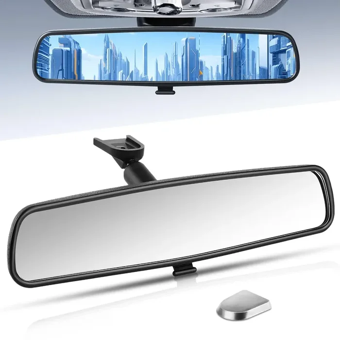 10.5‘ Rear View Mirror, Interior Rearview Mirror Kit Universal Fit Type Compatible With Chevrolet Ford Toyota Nissan Jeep Honda Subaru Hyundai Kia Mazda Buick And More For Car