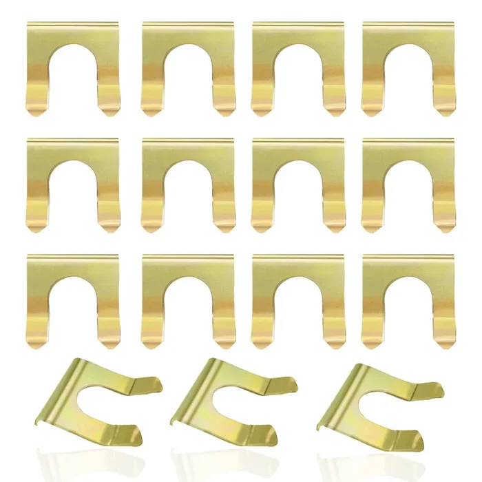 15 Pieces Brake Line Clips Metal Brake Line Retainer U Shaped Brake Hose Clips Replacement Hose Clamps Metal Brake Line Retainer Brake Cable Clip Brake Hose Lock For Auto Motorcycles Trucks