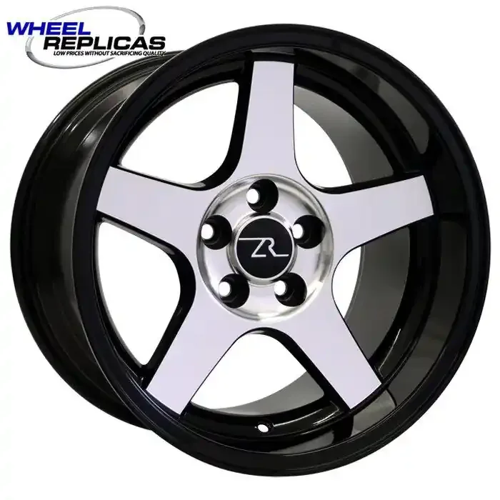 17×10.5 Black & Machined Deep Dish 03 Cobra Replica Rim (94-04)