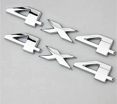 2Pcs(1Set) Auto Tuning 4X4 Logo 3D Decal Emblem Logo Sticker Nameplate Badge Compatible With Limited (Chrome)