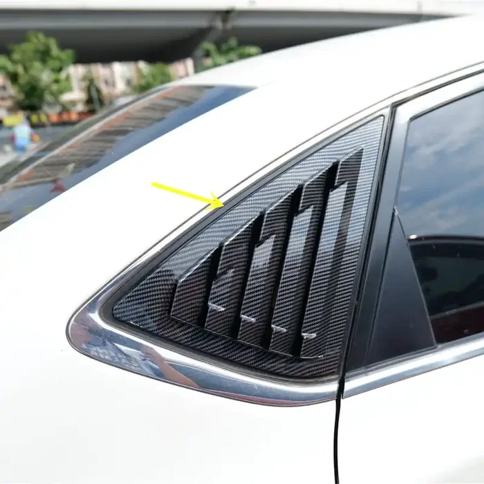 2X Sport Style Carbon Fiber Print Quarter Window Scoops Louvers For Nissan Sentra 2013-2019 (Carbon Fiber Print)