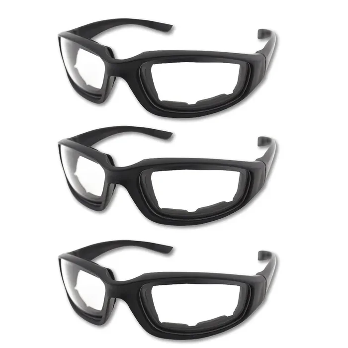 3 Pair Motorcycle Riding Glasses Padding Goggles Uv Protection Dustproof Windproofmotorcycle Sunglasses With Clear Lens For Outd