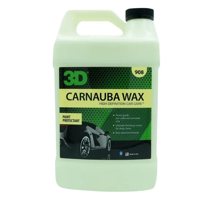 3D Carnauba Wax – High Gloss, Deep Shine Brazilian Carnauba Liquid Wax – Long Lasting Uv Paint Protection – Easy Application On Cars, Rvs, Boats, Motorcycles – Non-Staining Detailing Products 1 Gallon