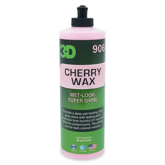3D Cherry Wax – Deep Gloss, Wet Look Carnauba Car Wax – Uv Protection For Dark Paint Colors 16Oz.