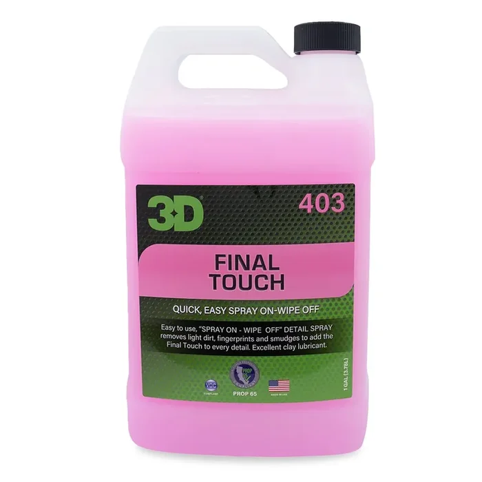 3D Final Touch Quick Detail Spray – Easy Spray On, Wipe Off Showroom Shine 1 Gallon