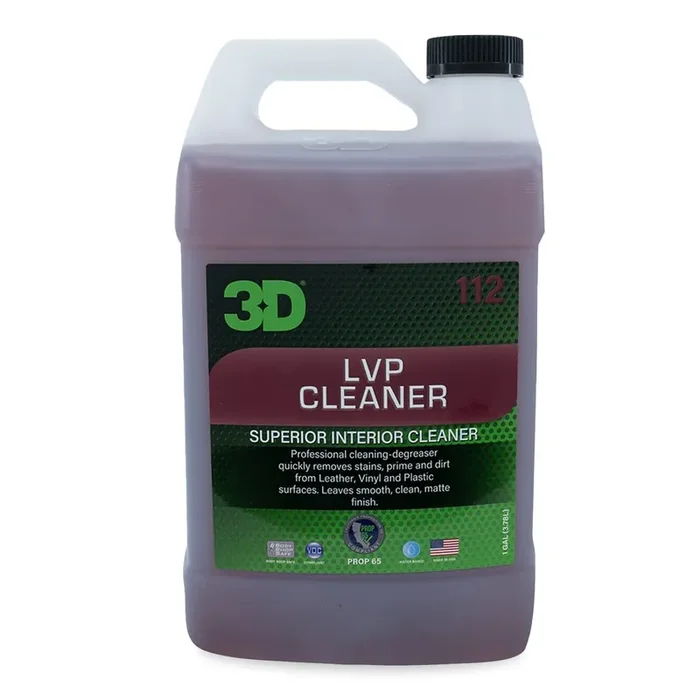 3D Lvp Interior Cleaner – Removes Dirt, Grime, Grease, Oil & Stains From Leather, Vinyl & Plastic – Great For Seats, Steering Wheels, Door Panels, Dashboards – Car, Office, Home Use – 1 Gallon