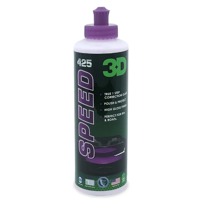 3D Speed Car Polish & Wax – 8Oz – All-In-One Scratch Remover & Swirl Correction With Wax Protection