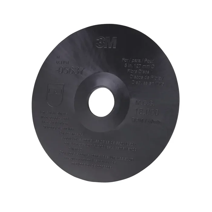 3M Fibre Disc Backup Pad, 05637, 5 In X 7/8 In , Black