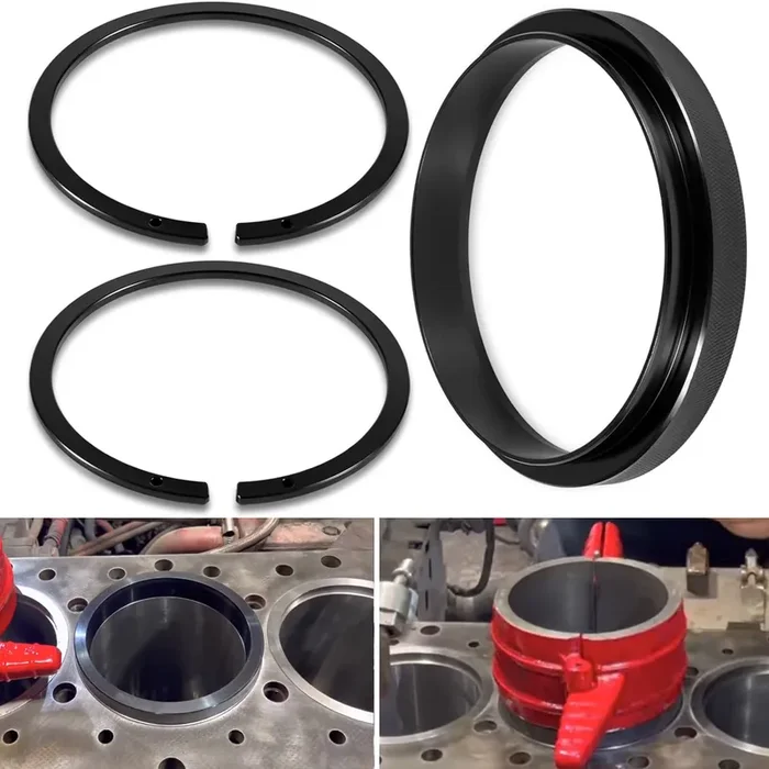 3Pcs Piston Ring Compressor Adapter & Anti-Polishing Ring For Cummins Isx Qsx 15 & Caterpillar 3400, 3406, 3408, C15 Work With 7040 Piston Ring Compressor 5.4‘ Bore, Replace 5299339, 5299447 & 5299448