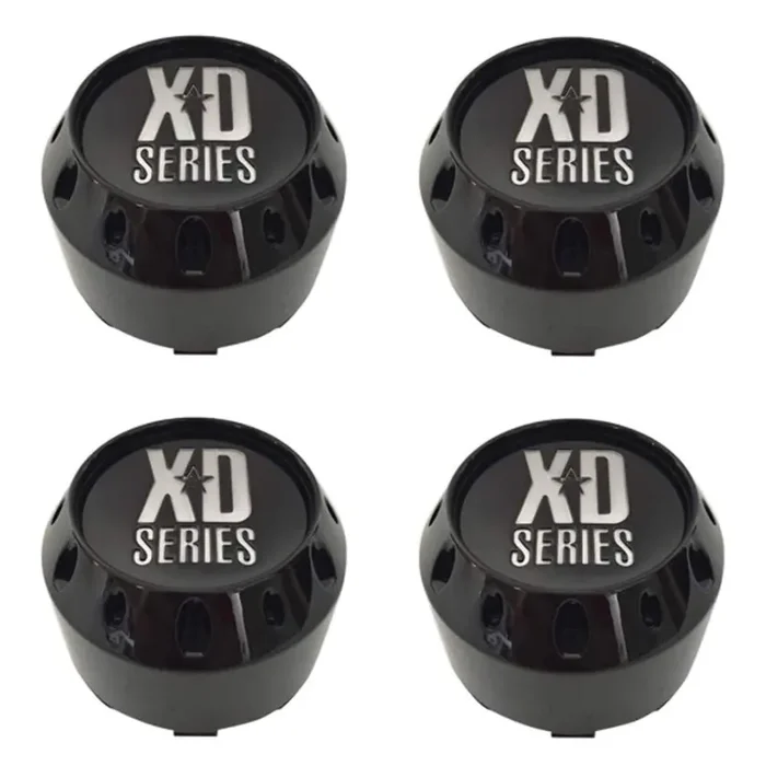 4 Pack Kmc Xd Series 464K106Gb Gloss Black 6 Lug Center Caps