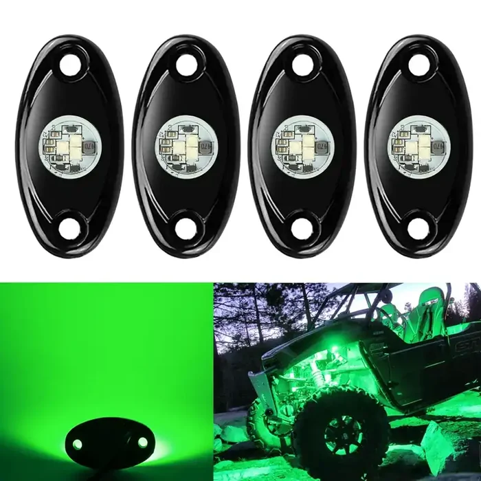 4 Pods Led Rock Lights, Ampper Waterproof Led Neon Underglow Light For Car Truck Atv Utv Suv Offroad Boat Underbody Glow Trail R