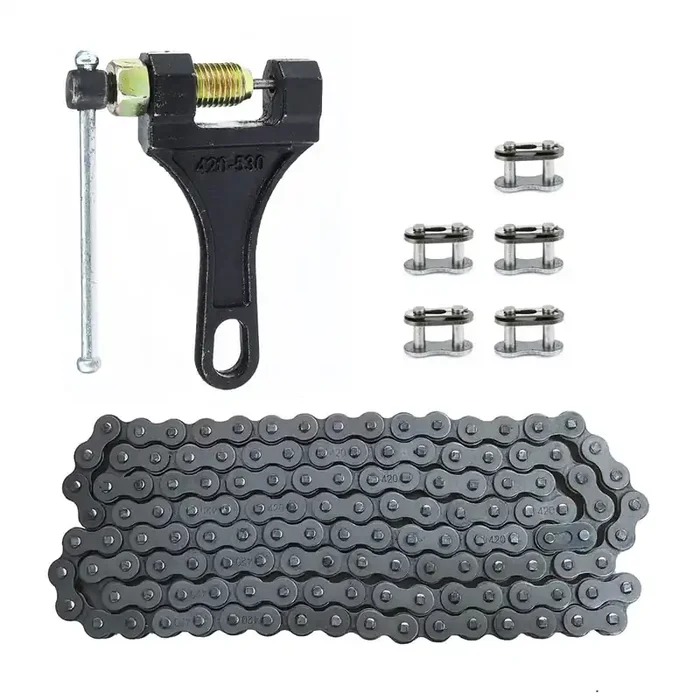 420 Motorcycle Chain With Chain Breaker,420 Chain 132 Link Standard Drive Chain For 110Cc 125Cc Dirt Pit Bike,Atv, Go Kart,Mini Bike,Scooter