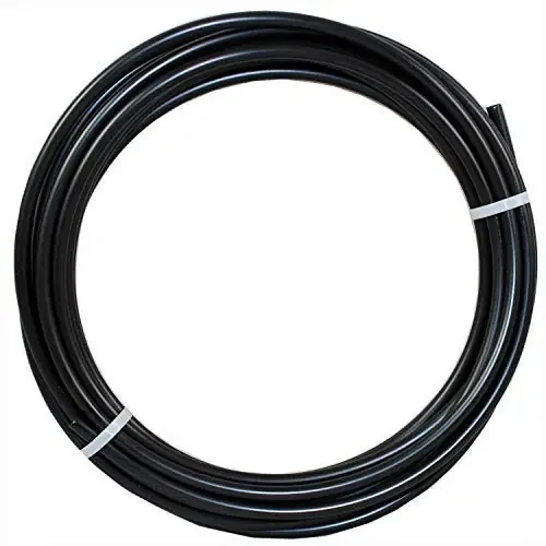 4Lifetimelines Nylon Fuel Repair Tubing Coil, 5/16‘ (8Mm) X 25‘ Tube Pneumatic Hose Pipe For Air Or Fluid Transfer Black, Nylon Fuel Line Replacement, Gas Leak Repair