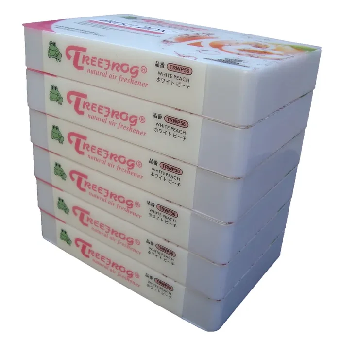 6 Pack Treefrog Natural Air Freshener Fresh Box (Aka Xtreme Fresh) White Peach Scent – Lovely Scent Of Floral And Fresh Peach Fragrance