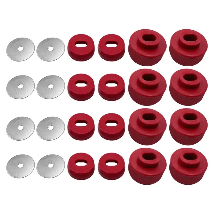 7-141 Body And Cab Mount Bushing Kit,Compatible With Chevy Silverado & Sierra 1500/2500 2Wd/4Wd 1999-2014(Red)