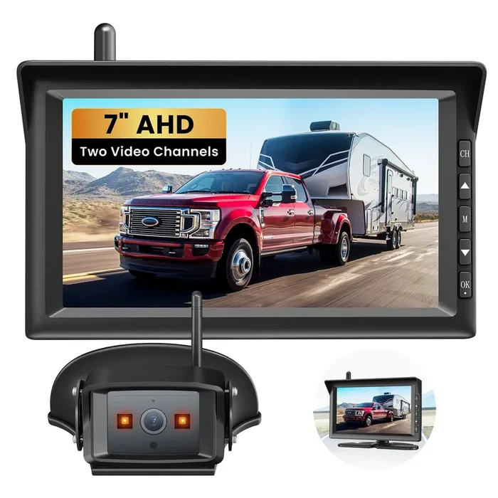 7‘‘ Hd Wireless Backup Camera For Furrion System Easy Setup & Stable Signal Back Up Camera, Wide View Rear View Camera With Cle