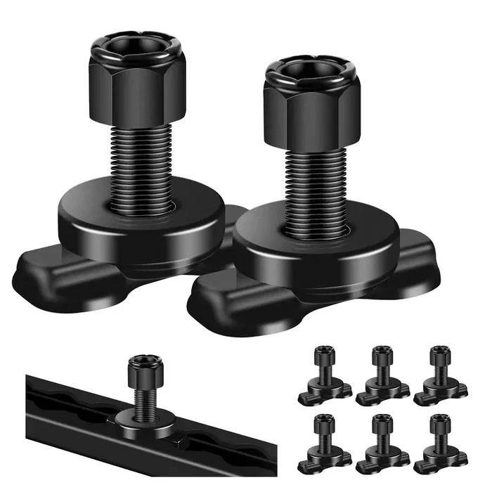 8 Pcs L-Track Double Lug Threaded Stud Nut Fitting Tie Down Used With L Track Rail For Truck Bed,Trailer Cargo Control,Pickup,Rv,Atv,Bearing 6000 Lbs Heavy Duty Steel