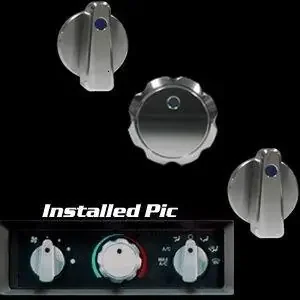 99-04 Mustang Billet Style AC Knob Set w/ Climate Control Polished Red