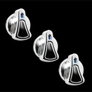 99-04 Mustang Polished Mustang Billet A/C Knobs Blue