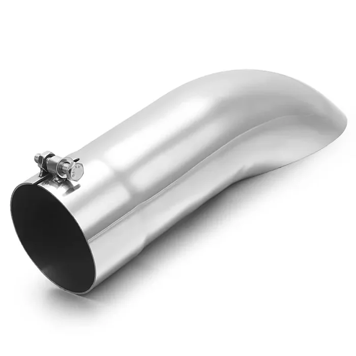 A-Karck Turn Down Exhaust Tip 3.5‘‘ Inlet, Polished Tailpipe Tip With 3.5‘‘ Inlet & Outlet 12‘‘ Overall Length, Stainless Steel