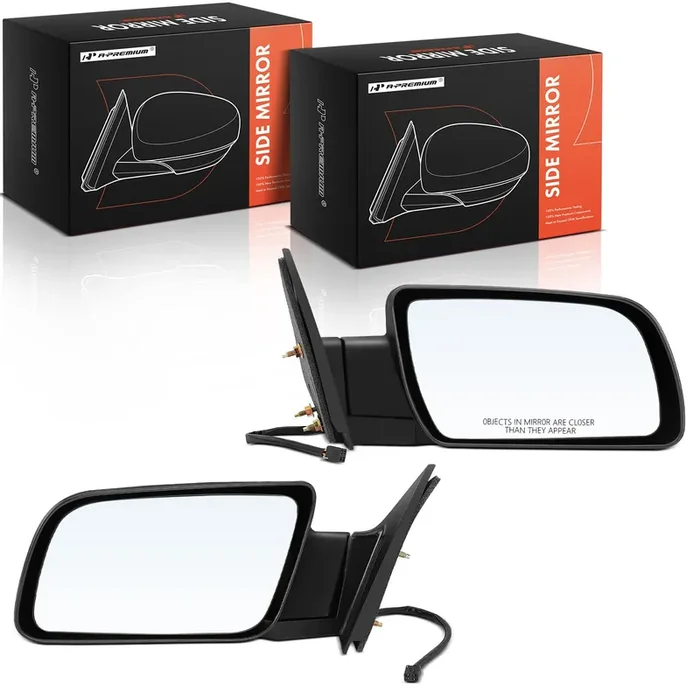 A-Premium Pair (2) Driver & Passenger Side View Mirror Compatible With Chevy & Gmc – Silverado, Blazer, C/K 1500 2500 3500, Tahoe, Sierra, Yukon – Power Non-Heated Manual Folding – 15764757, 15764758