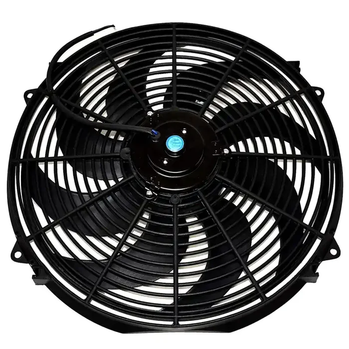 A-Team Performance Radiator Electric Cooling Fan 16 Inch Radiator Fan Heavy Duty 12V Wide Curved 16‘ 8 Blades Thermostat Kit 3000 Cfm, 16 Inch Cooling Fan Reversible Push Or Pull With Mounting Kit