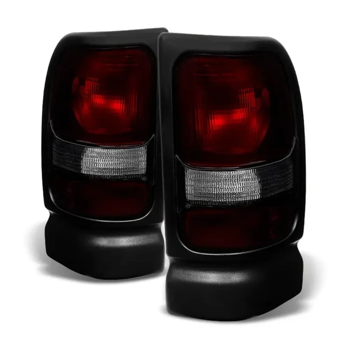 Acanii – For 1994-2001 Dodge Ram 1500 2500 3500 Red Smoke Factory Style Tail Lights Brake Lamps Aftermarket Left+Right Midnight