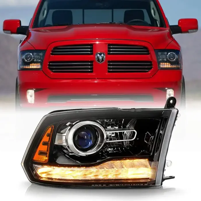 Acanii – For [Oe Projector Headlight Model Only] 2013-2015 Dodge Ram 1500 2500 3500 W/Black Trim Headlamp Passenger Side