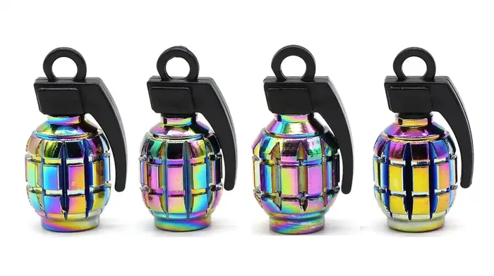 Accretion Aluminum Valve Stem Caps For Car, Motorbike, Trucks, Bike And Bicycle,Colorful,4 Pack