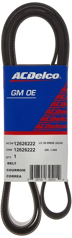 ACDelco 12626222 V-Ribbed Serpentine Belt – GM Original Equipment, Durable, Reliable Performance for Optimal Engine Efficiency