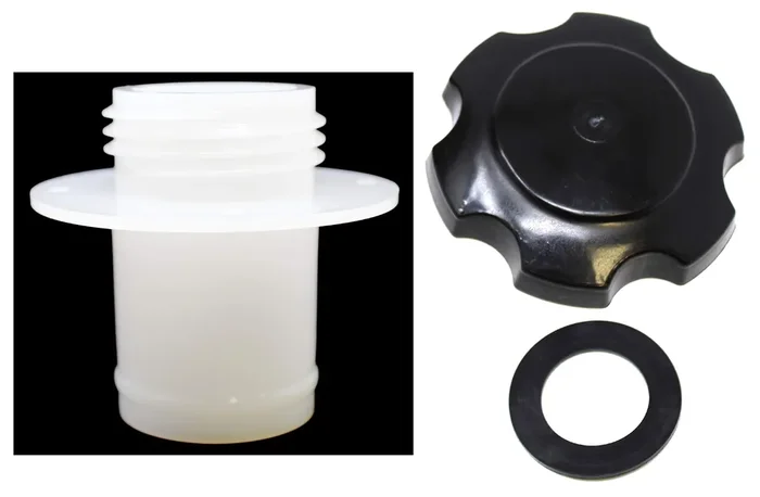 Aftermarket Kawasaki Jet Ski Gas Cap, Gasket & White Fuel Tank Filler Neck Kit Oem 59231-3734/51049-3714 (Black)
