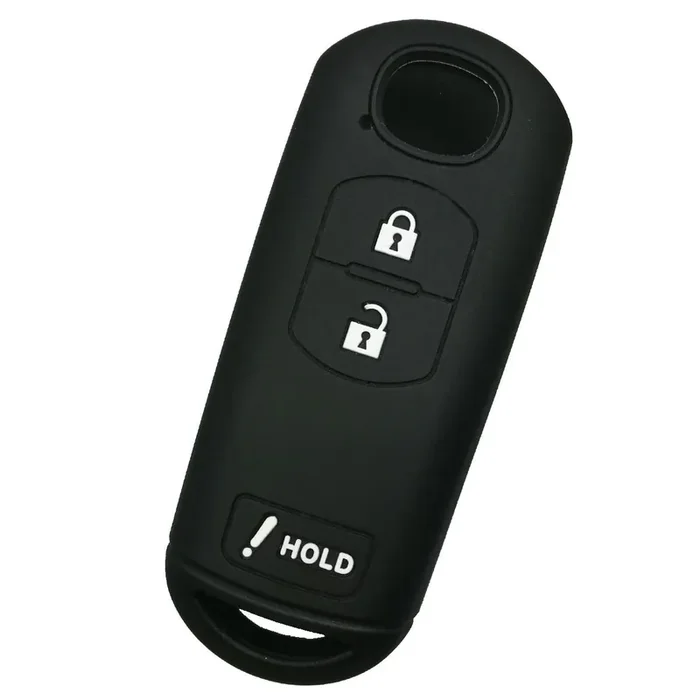 Alegender Black Rubber Car Key Fob Cover Case Remote Holder For Mazda 3 Cx3 Cx5 Cx7 Cx9 Speed3 3 Buttons Smart Keyless Entry Remote
