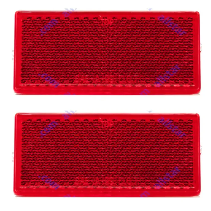 [All Star Truck Parts] 3-1/8‘ Rectangular Stick On Reflector – Trailers, Trucks, Automobiles, Mail Boxes, Boats, Suv‘S, Rv‘S, Industrial Strong Adhesive Dot/Sae Approved (Red, 2)