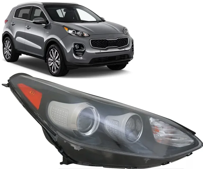 Alligator Auto Lights Headlamps Replacement For Kia Sportage Fwd 2017-2021 Dot/Sae Compliant Halogen Headlamps With Led Drl And Bulbs Right/Passenger Side Partslink Ki2503198 / Oem 92102-D9111