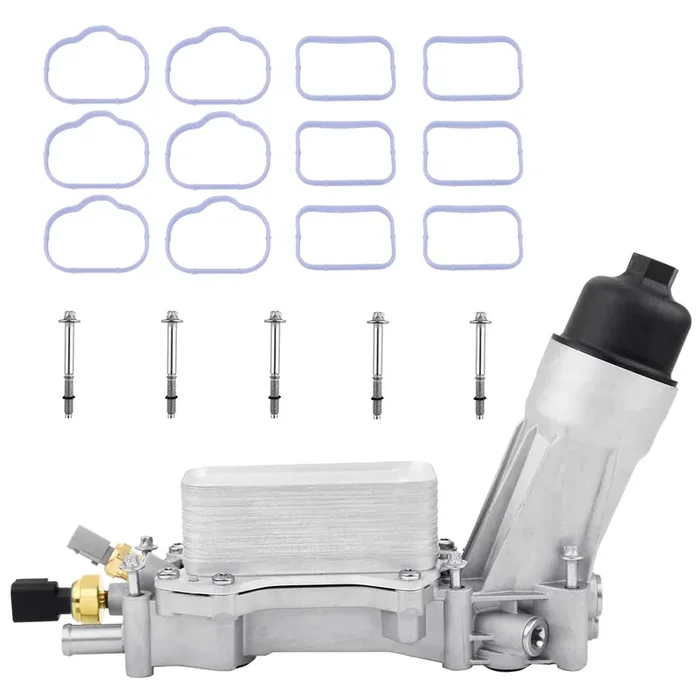 Aluminum Engine Oil Cooler 926-876 With Oil Filter Gaskets Sensor Adapter Upgrade Fit For 2011-2016 Chrysler 200,300,Dodge Charger,Cherokee,Wrangler,Promaster 3.6L V6 926-959, 5184304Ae, 68105583Af