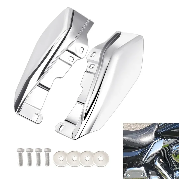 Amazicha Chrome Mid Frame Air Deflector Compatible For Harley Davidson Touring Electra Glide/Street Glide/Road Glide/Tri Glide/Road King 2009-2024 Models Without Cool Flow Fan