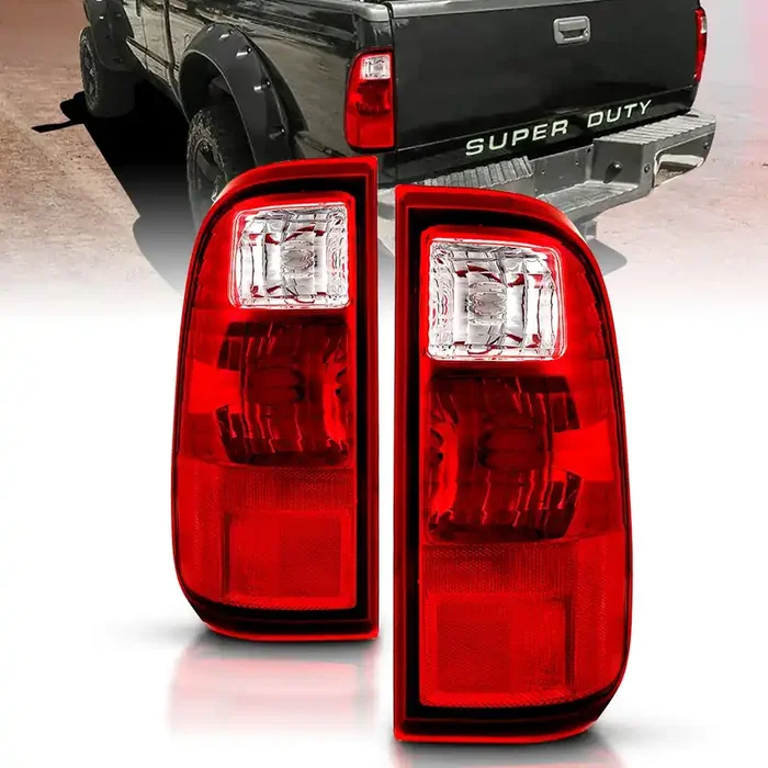 Amerilite For 2008-2016 Ford F250 F350 F450 / Superduty Red Clear Oe Replacement Brake Lamp Tail Lights Set – Driver And Passenger Side