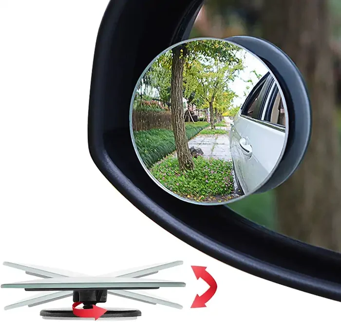 Ampper Blind Spot Mirror, 2‘ Round Hd Glass Frameless Convex Rear View Mirror, Pack Of 2