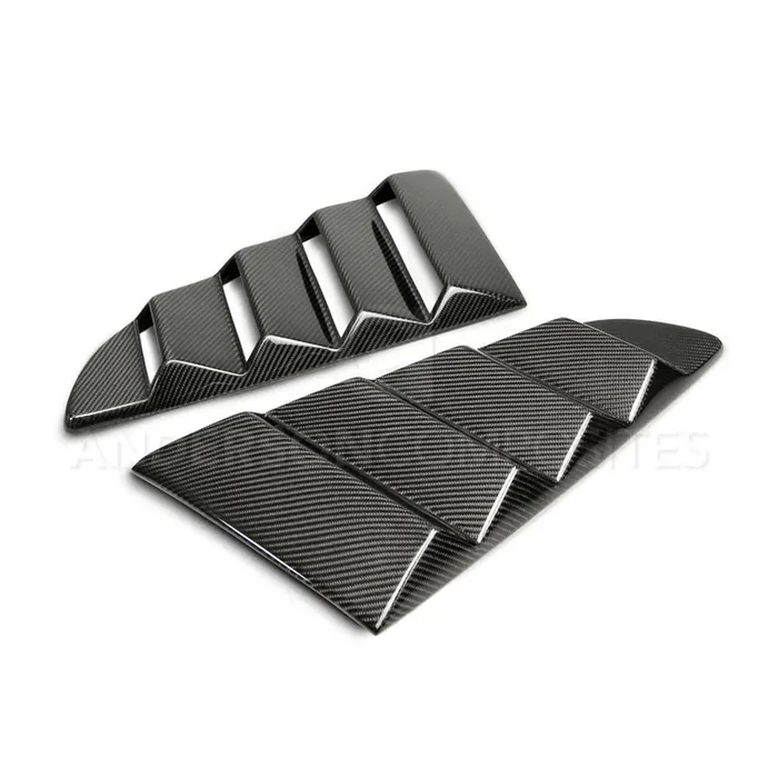 Anderson Composites WL15FDMU-V 2015-2023 Ford Mustang Carbon Fiber Type-Vented Side Window Louvers (Pair)