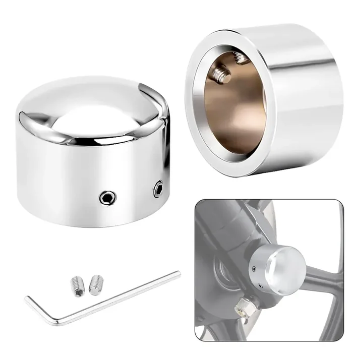 Anonemoto Chrome Front Axle Nut Covers, Front Axle Caps Compatible With Harley Davidson 2002-2024 Vrsc Softail Dyna Super Glide Sportster Xl 883 1200 Road King Electra Glide Street Glide Xg