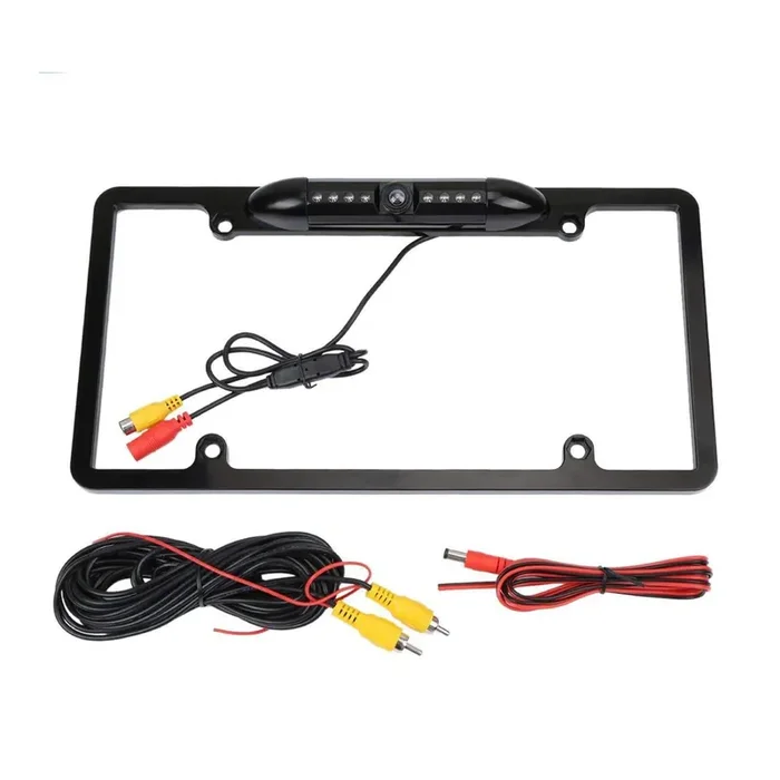 Aociska License Plate Frame Backup Camera, Rear View Camera With 8 Led, 170 Viewing Angle Night Vision Car Camera,Waterproof Bac