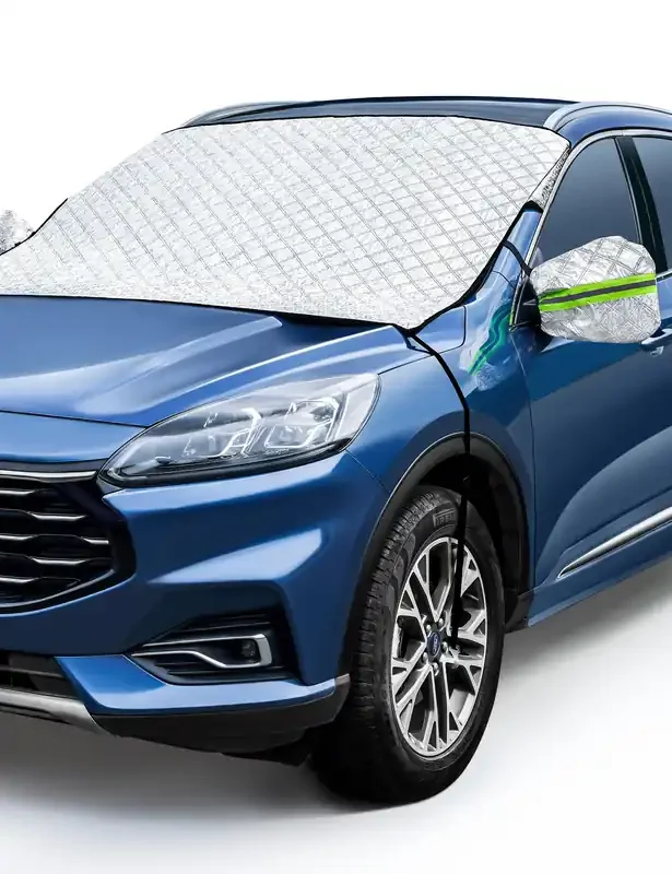Astroai Windshield Snow Cover, Windshield Cover For Ice And Snow 4-Layer Protection For Snow, Ice, Uv, Frost Wiper & Mirror Cove