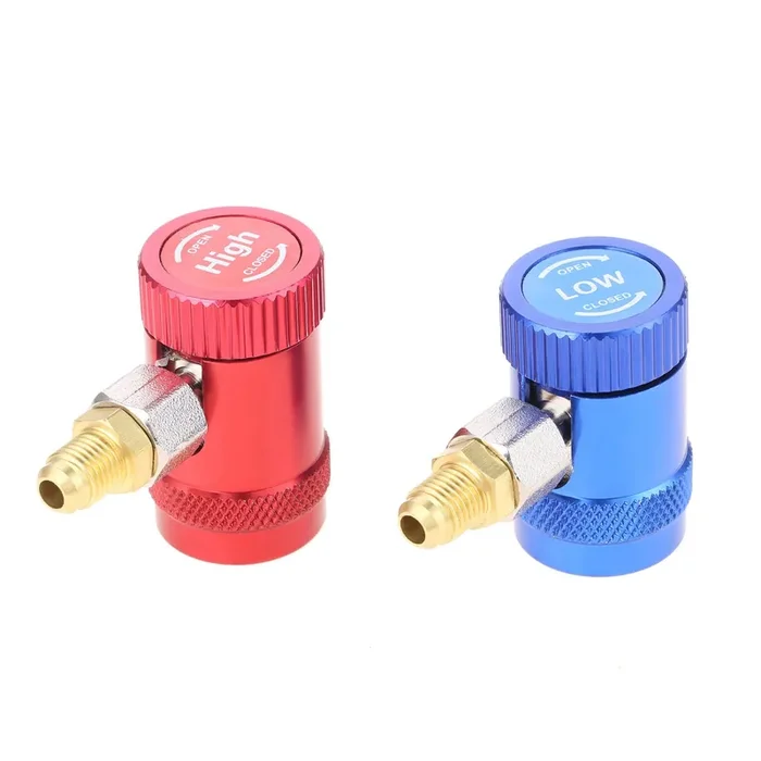 Aupoko R1234Yf Quick Couplers, High/Low Side R1234Yf Manual Couplers Connector Adapters With 1/4‘‘ Male Port, Replacement For A/