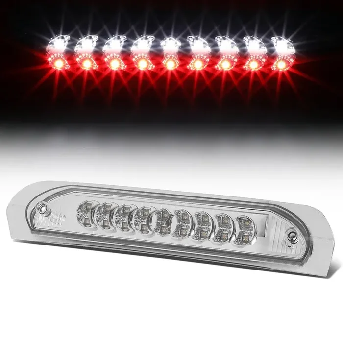 Auto Dynasty Compatible With Dodge Ram Abs Plastic Two Dual Row Led Third 3Rd Brake Light Clear Lens – 3Rd Gen Dr/Dh / D1 /Dc/Dm