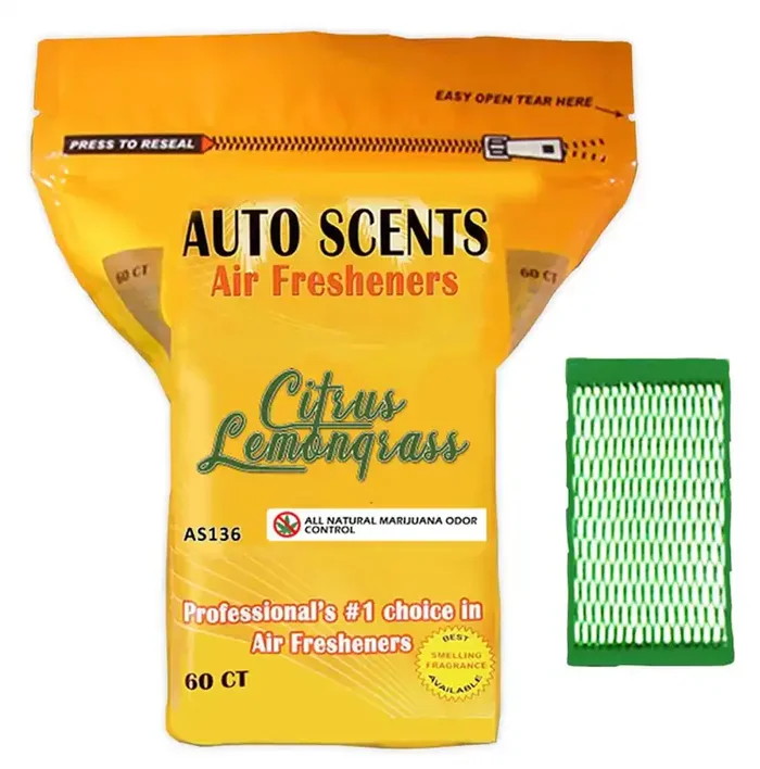 Auto Scents Professional Air Freshener Pads – Remove The Worst Smells With These Heavy Duty Pads (60 Pads Per Pack) (Citrus Lemo