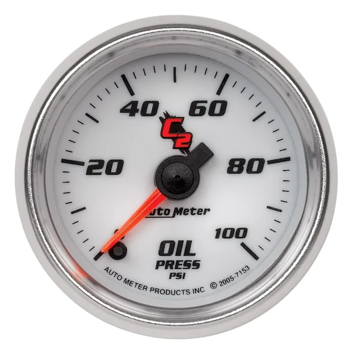 Autometer C2 Series Electric 0-100 PSI Oil Pressure Gauge
