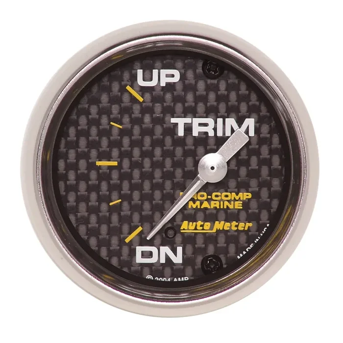 Autometer Gauge, Trim Level, 2 1/16‘, 0Odown-90Oup, Electric, Marine Carbon Fiber (200766-40)