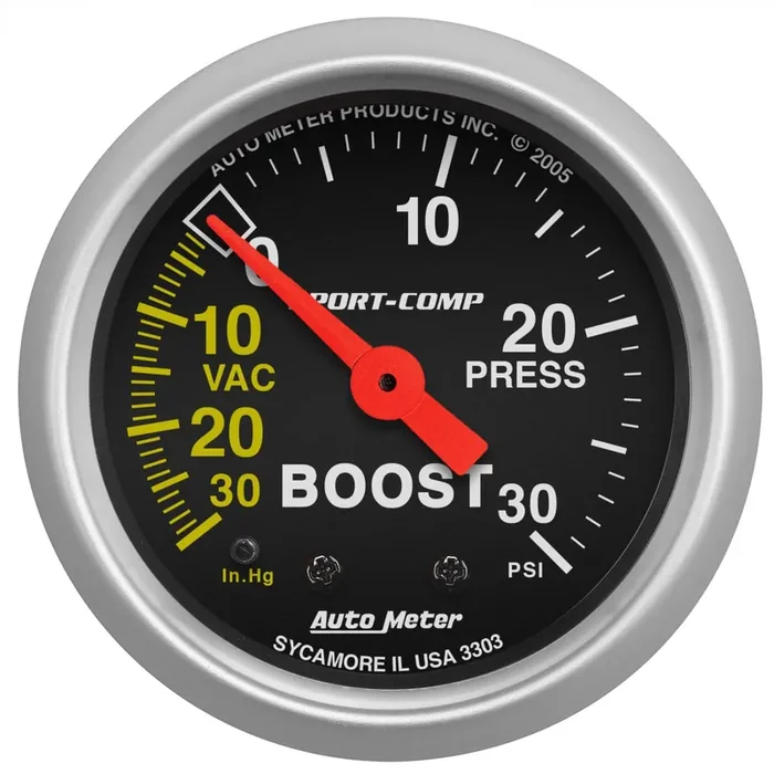 Autometer Sport Comp 2-1/16″ Mechanical-30/+30 Boost/Vac Gauge