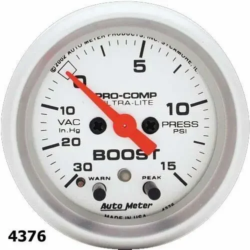 Autometer Ultra-Lite Series 2 1/16″ -30/+15 Boost/Vacuum Gauge