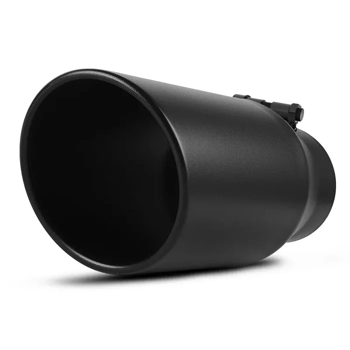 Autosaver88 3.5 Inch Inlet Black Exhaust Tip, 3.5‘‘ Inlet 5‘‘ Outlet 12‘‘ Overall Length Powder Coated Finish Stainless Steel Ex